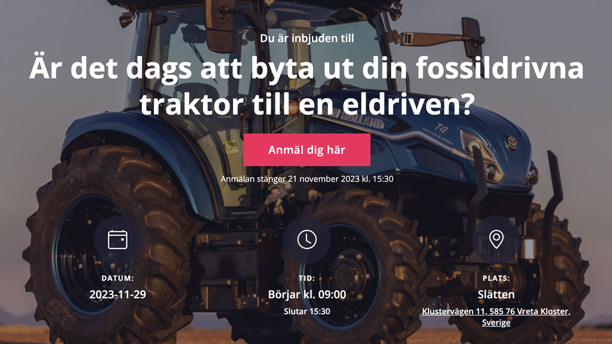 Är det dags att byta ut din fossildrivna traktor till en eldriven?
