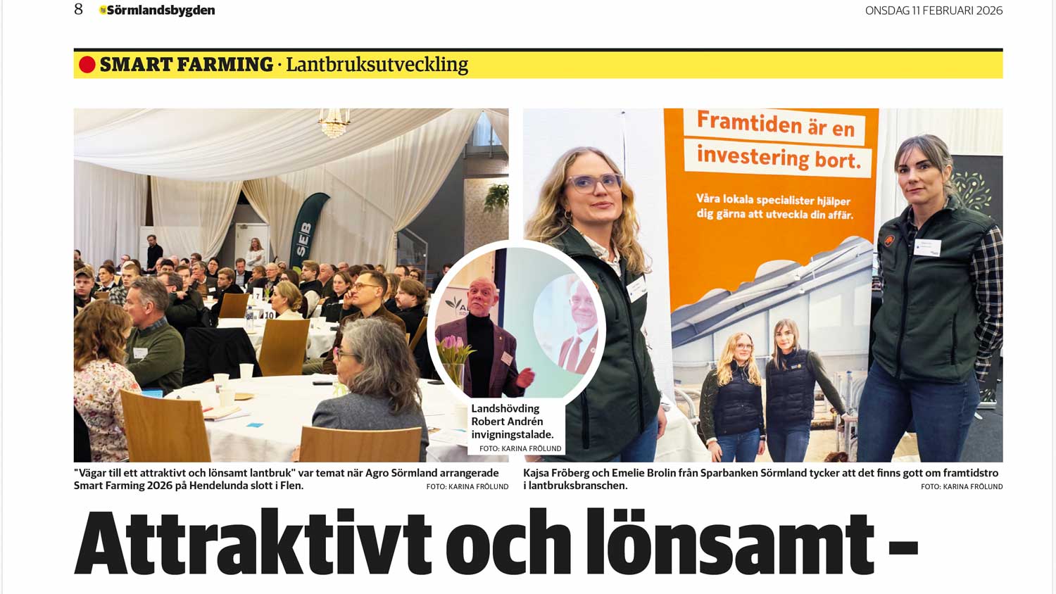 Sörmlandsbygden, artikel Smart Farming 2026