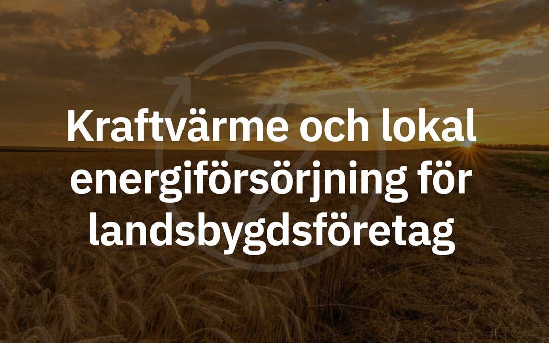 Kraftvärme och lokal energiförsörjning för landsbygdsföretag
