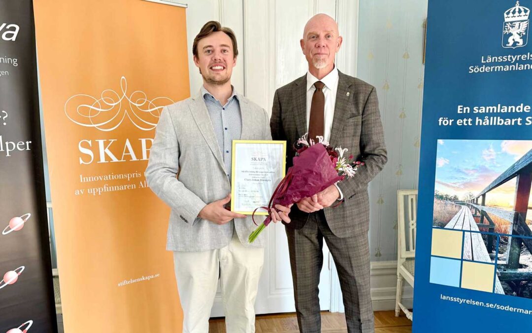 Claes-Johan Roempke som fått ta emot utmärkelsen SKAPA-talang