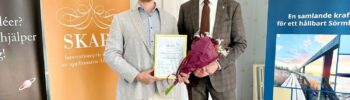Claes-Johan Roempke som fått ta emot utmärkelsen SKAPA-talang